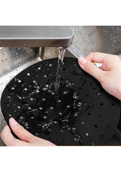 Mcg Renkli Isıya Dayanıklı Yıkanılabilir Silikon Fırın Ve Airfryer Yuvarlak Pişirme Matı 23 Cm