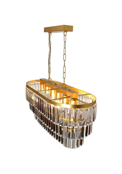 Gizem Gold Kristal Taşlı Lüks Avize 73x30 Cm Altın