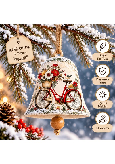 4 Tane Özel Seri El Yapımı Noel Çanları 2 7 CM
