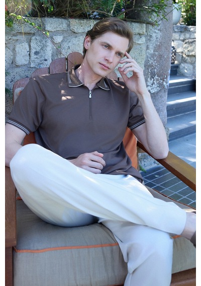 Morven Erkek Açık Kahve Trend Jakarlı Polo Yaka Dinamik Fit Tshirt 26ys018011411 Açık Kahve Açık Kahverengi Morven Erkek Açık Kahve Trend Jakarlı Polo Yaka Dinamik Fit Tshirt 26ys018011411 Açık Kahve Açık Kahverengi