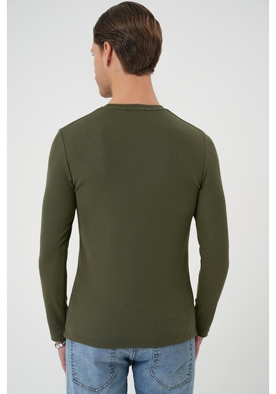 Efor Ts 887 Slim Fit Haki T-shirt Haki