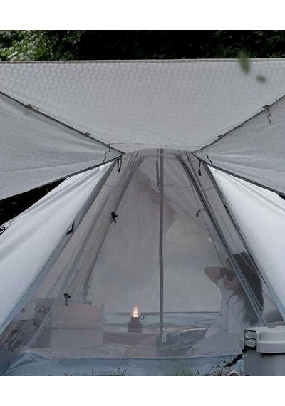 Wildland Ön Tenteli 2 Kapılı Mini Tipi 4 Kişilik Çadır Kamp Çadırı Gri