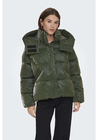 Only Bergen Life Oversize Kadın Puffer Mont Şişme Kışlık Ceket Yeşil
