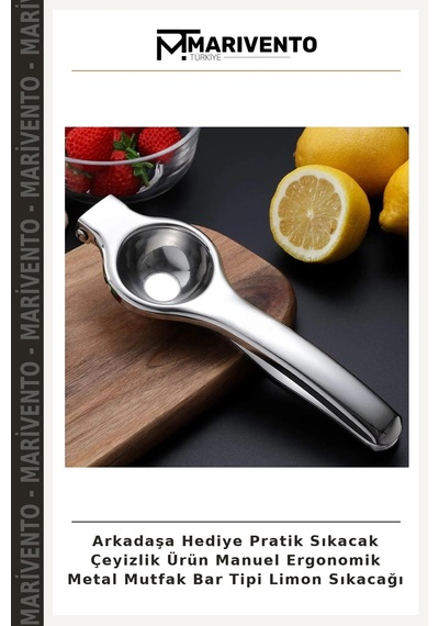 Arkadaşa Hediye Pratik Sıkacak Çeyizlik Ürün Manuel Ergonomik Metal Mutfak Bar Tipi Limon Sıkacağı Çelik