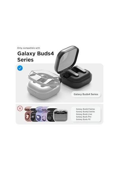 Galaxy Buds4 Pro/buds 4 İçin Kılıf Fonksiyonel Stant/güvenlik Kilidi Tasarımlı Galaxy Buds4 Kulaklık Kılıfı Deri Görünümlü Buds 4 Pro Kılıf Siyah