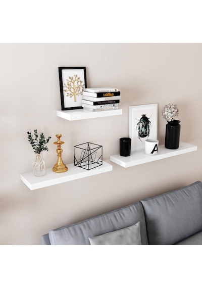 Duvar Rafı, Kitaplar, Resimler, Dekorasyon, Asılı Raf, 40 X 20 X 3,8 Cm, Ofis Rafı, Mdf, Oturma Odası, Mutfak, Kori Diğer