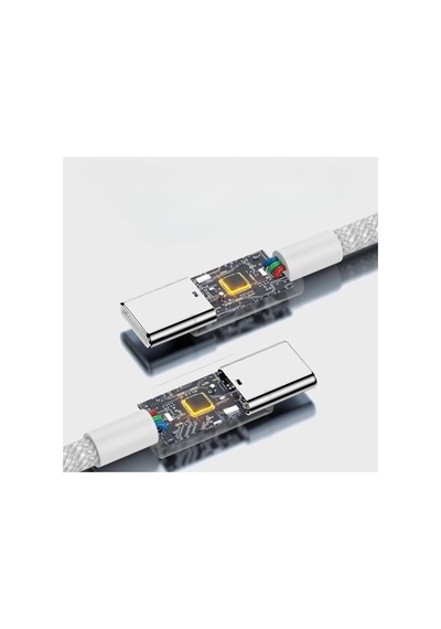 İphone Uyumlu 60w Destekli Type-c To Type-c Pd Hızlı Şarj Ve Data Kablosu 1 Metre Hasır Örgülü Kablo İphone Uyumlu 15 - 16 - Pro - Pro Max