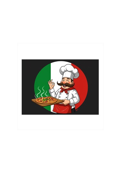Şef Ve Lezzetli Pizza Modern Mdf Tablo