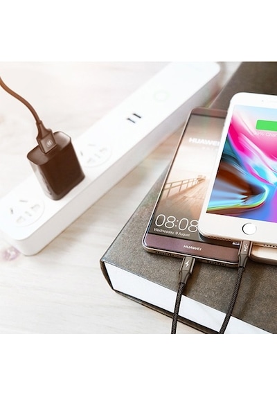 Baseus Rapid Series 2In1 Apple iPhone Uyumlu+ Micro Usb 3.0A Usb Kablo Şarj 1