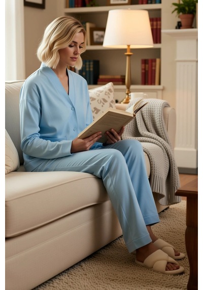 Benerly Kadın V Yaka Düşük Kol Uzun Kollu Relaxed Kalıp Örme Pijama Takım Çok renkli Benerly Kadın V Yaka Düşük Kol Uzun Kollu Relaxed Kalıp Örme Pijama Takım Çok renkli