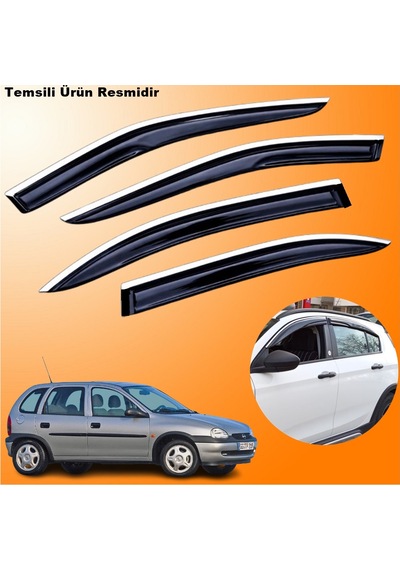Opel Corsa B Krom Cam Rüzgarlığı Abs Nikelajlı Krom Mügen Cam Rüzgarlığı 1993-2000 Arası 4 Parça