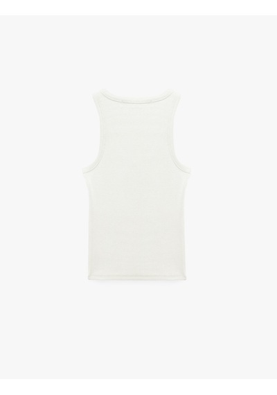 Koton Kaşkorse Modal Karışımlı V Yaka Kolsuz Slim Fit Atlet Ekru 6sal30273ık