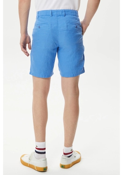 Lacoste Men's Slim Fit Bermuda Shorts Erkek Dar Kesim Keten Bermuda Şort Mavi
