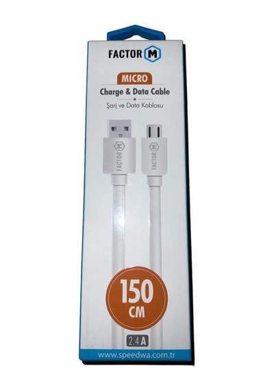 Factor M Micro Usb Data Şarj Kablosu 150cm Fm-2415m 1 Adet