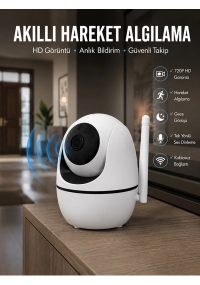 Anlık Bildirimli Hareket Sensörlü Full Hd Kamera Yeni Nesil Najmaddin Belirtilmemiş