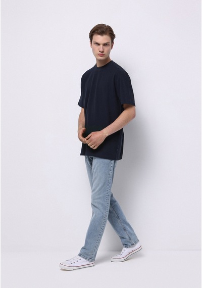 Colin's Colins Comfort Fit Yuvarlak Yaka Düz Erkek Lacivert Kısa Kol Tişört Cl1074129 Q1.v1 Nav Lacivert