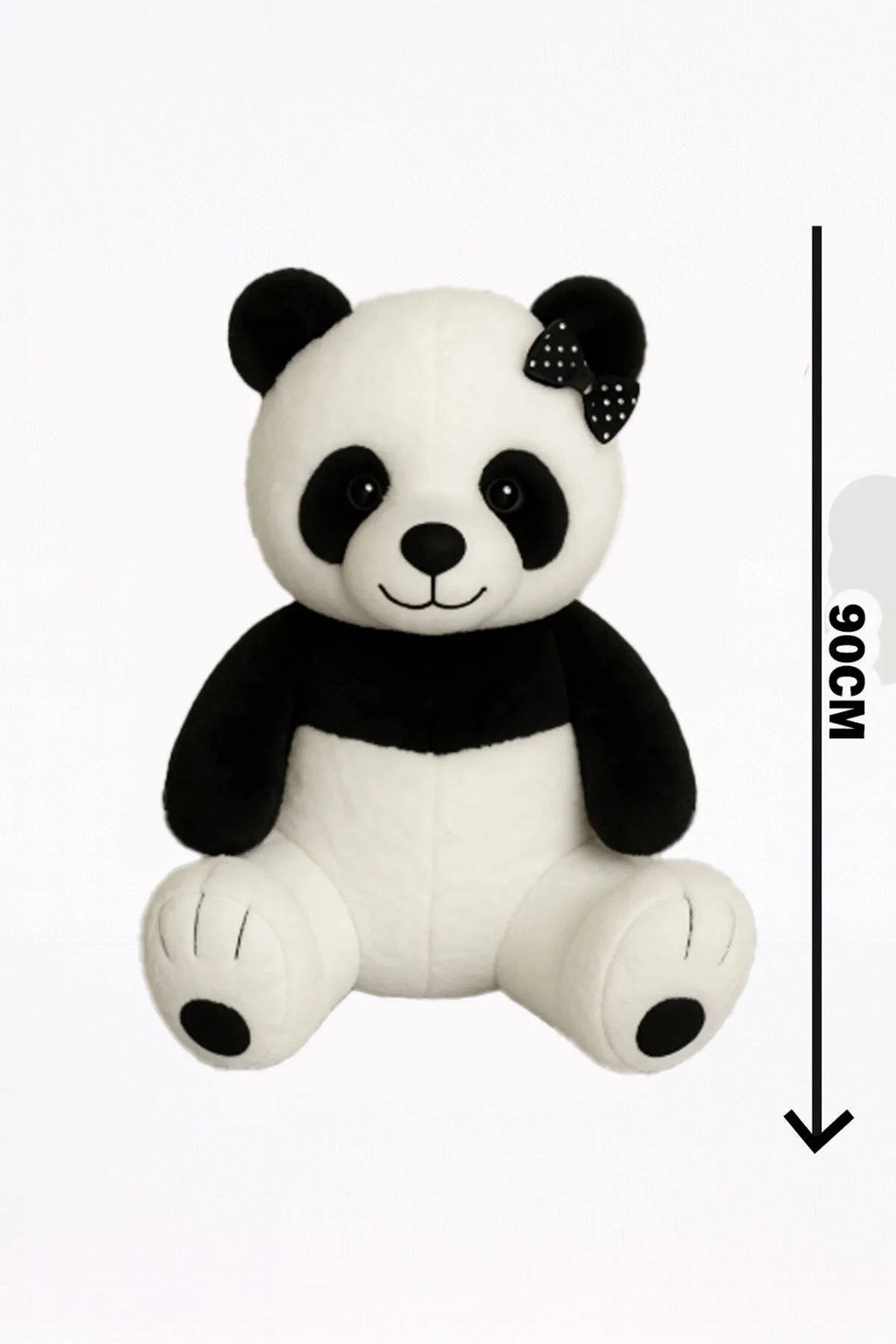 Panda Siyah 90 Cm Dev Boy Beyaz - Gri - Siyah