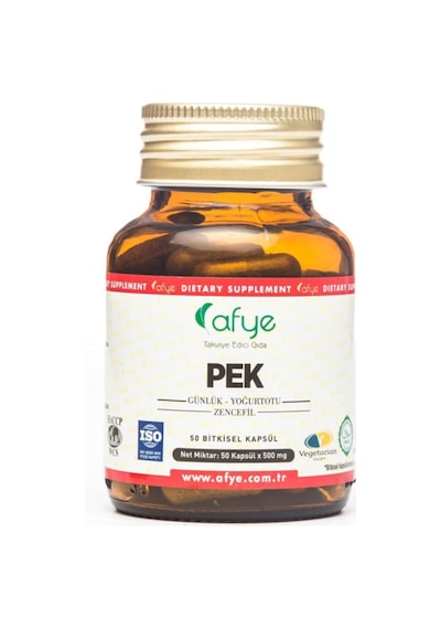 Afye Pek 50 Kapsül 550 Mg Günlük-Yoğurtotu Ekstraktı-Zencefil