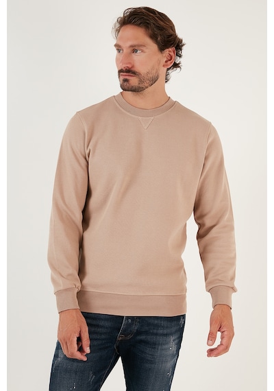 Buratti Pamuklu Relaxed Fit Bisiklet Yaka Erkek Sweat 5905453 Vizon