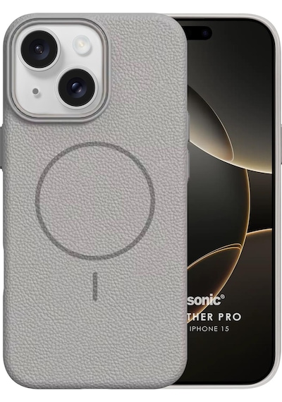 Microsonic Apple iPhone Uyumlu 15 Kılıf Magleather Pro Gri -