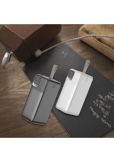 P32-5 50.000 Mah Powerbank 22.5w Hızlı Şarjlı Dijital Göstergeli Taşınabilir Şarj Cihazı-1630 Siyah