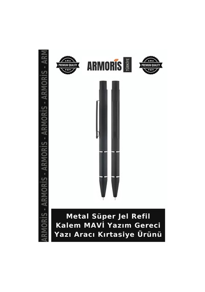 Metal Süper Jel Refil Kalem Mavi Yazım Gereci Yazı Aracı Kırtasiye Ürünü