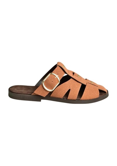 Fox Shoes U458334202 Taba Süet Önü Kapalı Kadın Terlik Taba-süet