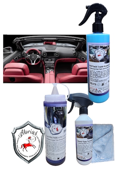 Vinil Demir Tozu Temizleyici Ve Lastik Jel Parlatıcı 3lü Set