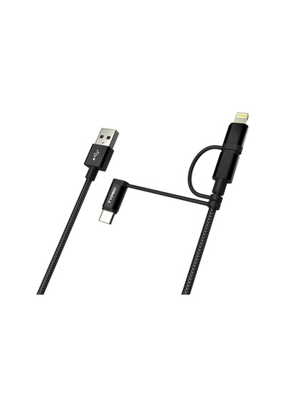 Dexim DWA0003 1.5 M 3 İn 1 Örgülü Usb Kablo Type-C + Micro USB + Lightning Kablo