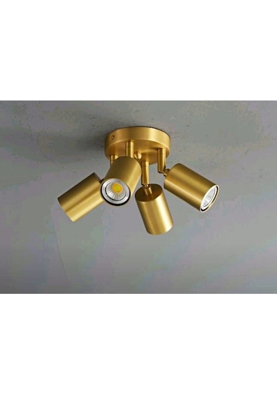 Mylights Mat Altin Kaplama  Boya Değil 4Lü Led Avize Led Spot Gün