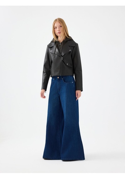 Super Palazzo Regular Fit Kadın Pantolon Denim