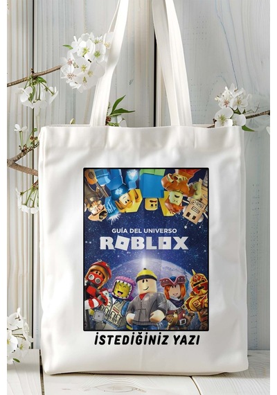 Art Hediye Roblox Oyun Baskılı Omuz Çanta Kişiye Özel Model 7 Çok Renkli