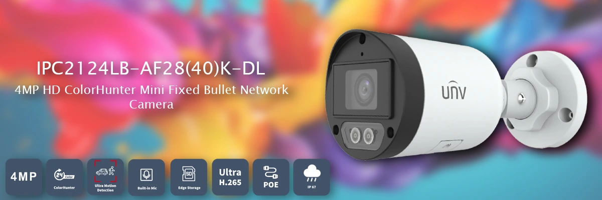 Unv Ipc2124lb-af28k-dl 4mp Colorhunter Sesli Bullet İp Kamera Sd Kart Destekli