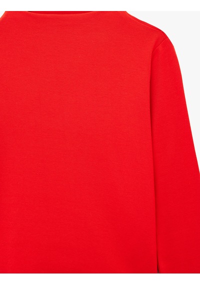 Koton Dik Yaka Modal Karışımlı Uzun Kollu Slim Fit Tişört Kırmızı 7wkg10187ak