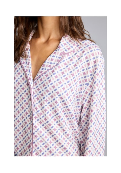 Defacto Regular Fit Desenli Biyeli Uzun Kollu Pijama Takımı H9100ax26aupr461 Mor-pr461