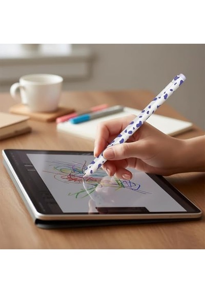 Galaxy Tab S Pen Kılıf Pastel Benek Desenli Silikon Mor
