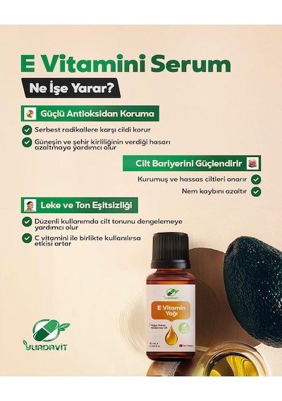 E Vitamini Yağı 10 Ml %100 Saf Vitamin E Vegan