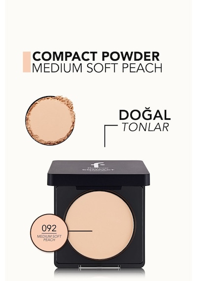 Flormar Yoğun Pigmentli Kompakt Pudra - Compact Powder - 092 Medium Soft Peach - 8682536051323