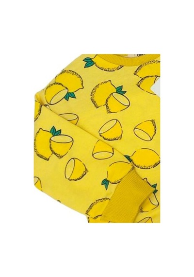 Çikoby Kız Bebek Limon Desenli Pamuklu Sweatshirt-13603 Sarı