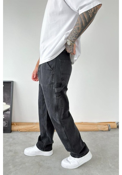 Füme Patch Tasarım Detaylı Ekstra Bol Baggy Pantolon