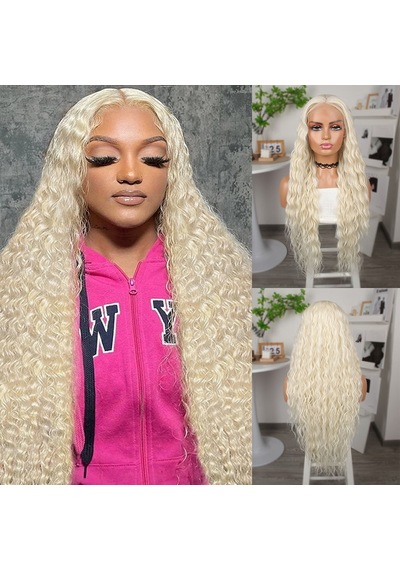 Platin Uzun Afro Dalga Fiber Sentetik Tül Peruk - Zmff-582463 Renkli