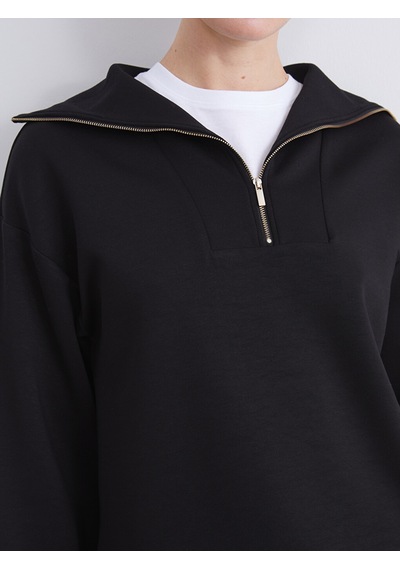 Lcw Vision Siyah Dik Yaka Kadın Sweatshirt
