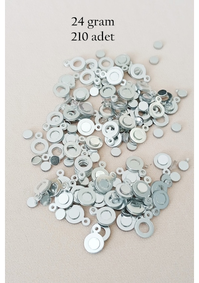 Oya Abiye Bileklik Kolye Pleksi Metalik Plastik Pul Gümüş Renk 24 Gram 210 Adet - Bnc570
