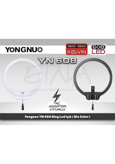 Yongnuo YN608 Bi-Color Ring Led Işık 3200-5500 Kelvin