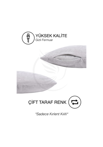 Br Pastel Kadife Dokulu Beyaz Renk Kırlent Yastık Kılıfı Freedom Serisi Punch Için Uygun Beyaz