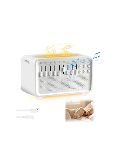 3in1 Işıklı Doğa Sesli Uyku Yardımcısı Buharlı Hava Nemlendirici Ve Bluetooth Hoparlör Cihazı