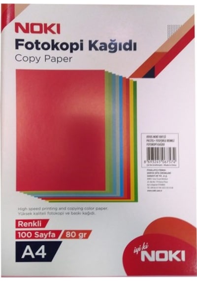 Noki Fotokopi Kağıdı 10 Renkli 100'Lü 89105