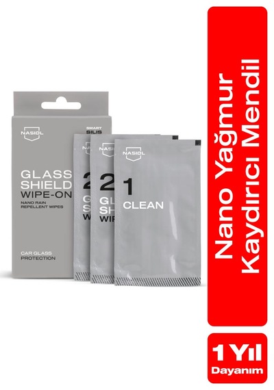 Nasiol Glasshield Wipe On Nano Yağmur Kaydırıcı Mendil Cam Yüzey Seramik Kaplama 1 Yıl Dayanım