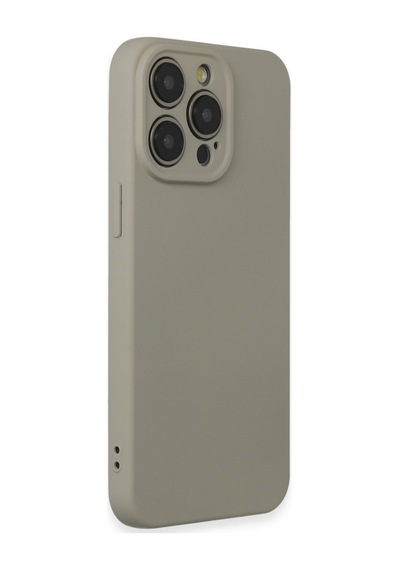 Apple iPhone  Uyumlu-  15 Pro Max Kılıf Nano İçi Kadife Silikon - Beyaz Titanyum