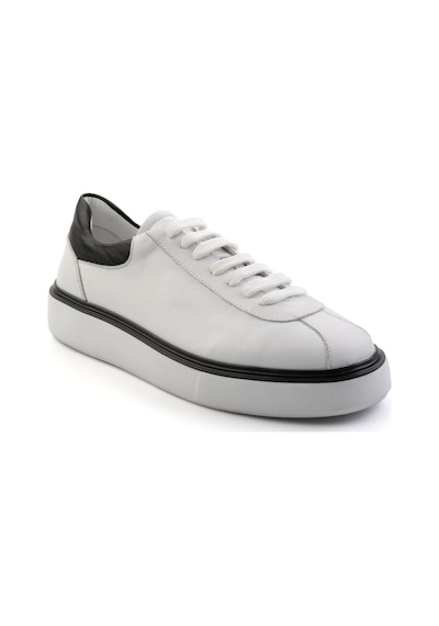 Bambi Beyaz Hakiki Deri Erkek Sneaker E01087115103 Beyaz